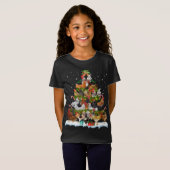 Kip Kerstboom Lights Grappig Xmas Deco Chic T-shirt (Voorkant volledig)