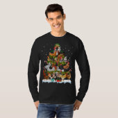 Kip Kerstboom Lights Grappig Xmas Deco Chic T-shirt (Voorkant volledig)