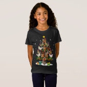 Kip Kerstboom Lights Grappige Xmas Kip L T-shirt (Voorkant volledig)
