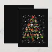 Kip-kerstboom met vlieglicht bedankkaart (Voorkant / Achterkant)
