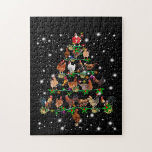 Kip-kerstboom met vlieglicht legpuzzel