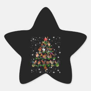Kip-kerstboom met vlieglicht ster sticker