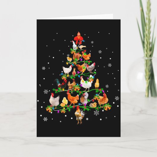 Kip Kerstboom Ornament Decoratie Kerstmis Kaart (Voorkant)