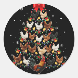 Kip Kerstboom, Voor Achtertuin Kiplevers Ronde Sticker