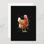 Kip-kerstboomlampjes — Santa Hat Funny Xmas Kaart (Voorkant / Achterkant)