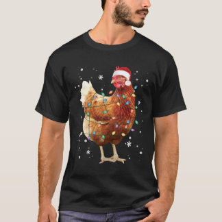 Kip-kerstboomlampjes — Santa Hat Funny Xmas T-shirt