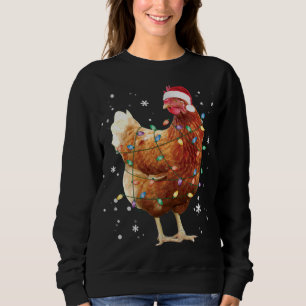 Kip-kerstboomlampjes — Santa Hat Funny Xmas Trui