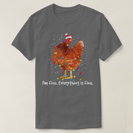 Kip-kerstlampjes, alles is prima, Ch T-shirt (Design voorkant)