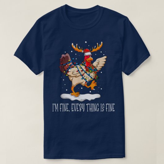Kip-kerstlampjes, alles is prima, Ch T-shirt (Design voorkant)