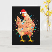 Kip Kerstlichten Boerderijdier Grappige Kerstmis M Kaart (Gele Bloem)