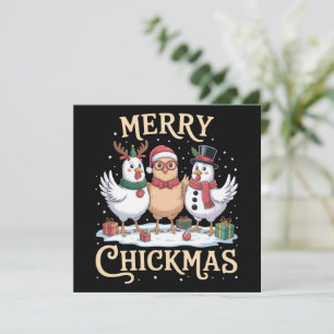 Kip Kerstmis Kerstman Hoed Prettig Kippmis Boerder Feestdagenkaart