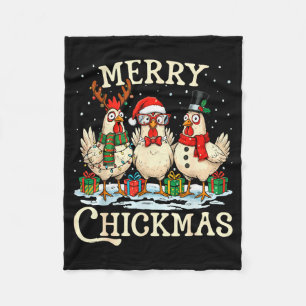 Kip Kerstmis Kerstman Hoed Vrolijke Kipstmas Xmas  Fleece Deken
