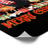 Kip Kerstmis Prettig Kipmas Kerstman Hoed F Poster (Hoek)