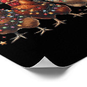  Kip Kerstverlichting Boerderij Dier Schattige Poster (Hoek)