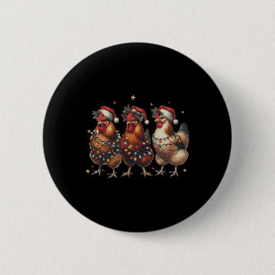 Kip Kerstverlichting Boerderij Dier Schattige Ronde Button 5,7 Cm