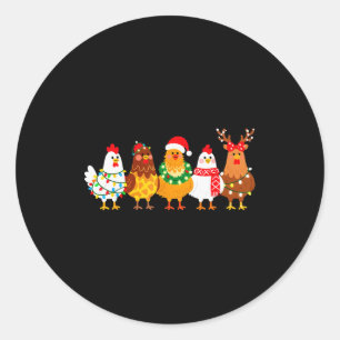Kip Kerstverlichting Boerendochter Dierenliefhebbe Ronde Sticker