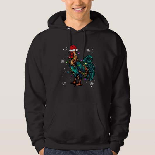 Kip Kerstverlichting Led Kersthoed Kerstmis Hoodie (Voorkant)