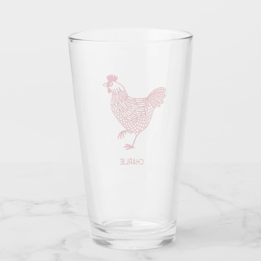 Kip Kip Gepersonaliseerd Glas (Achterkant)