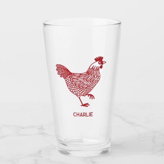 Kip Kip Gepersonaliseerd Glas (Voorkant)