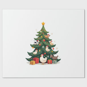 Kip Koe Geit Paard Boerderij Dier Boer Kerstmis Cadeaupapier