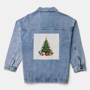 Kip Koe Geit Paard Boerderij Dier Boer Kerstmis Denim Jacket