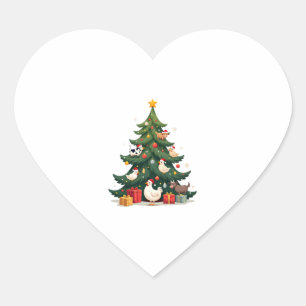 Kip Koe Geit Paard Boerderij Dier Boer Kerstmis Hart Sticker