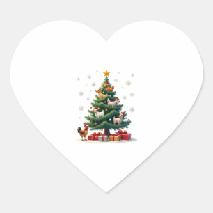 Kip Koe Geit Paard Boerderij Dier Boer Kerstmis Hart Sticker