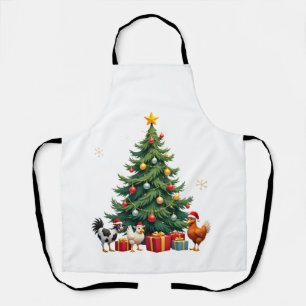 Kip Koe Geit Paard Boerderij Dier Boer Kerstmis Schort