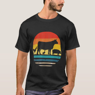Kip Koe Varken Eend Retro Boerderij Dieren Boer T-shirt