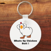 Kip-kont, die de kip-Butt opjaagt. Sleutelhanger (Voorkant)