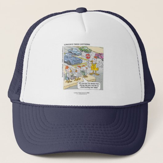 Kip Kruist Weg Grappige Muts Trucker Pet (Voorkant)