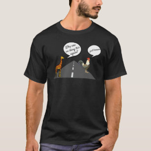 Kip Kruist Weg Raadsel Met Giraffe T-shirt