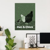 Kip & Kuikens Groene Keuken Muur Kunst Poster (Thuiskantoor)