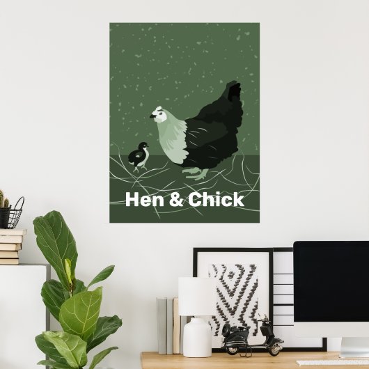 Kip & Kuikens Groene Keuken Muur Kunst Poster (Thuiskantoor)