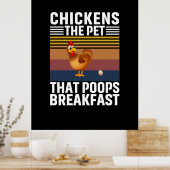 Kip-kunst breekt het eten uit poster (Keuken)