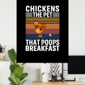 Kip-kunst breekt het eten uit poster (Thuiskantoor)