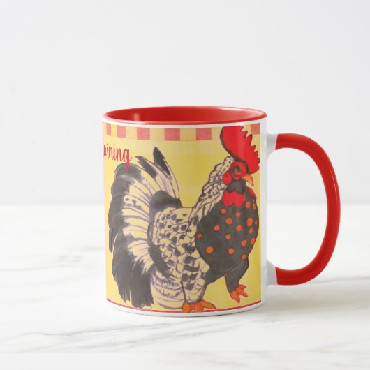Kip Kunst Goedemorgen Mok Geel Rood Modern (Rechts)