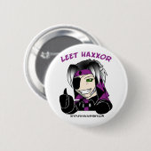 Kip "Leet Haxxor"-Button Ronde Button 5,7 Cm (Voorkant /achterkant)