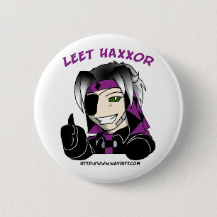 Kip "Leet Haxxor"-Button Ronde Button 5,7 Cm