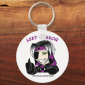 Kip "Leet Haxxor"-Sleutelhanger Sleutelhanger (Voorkant)