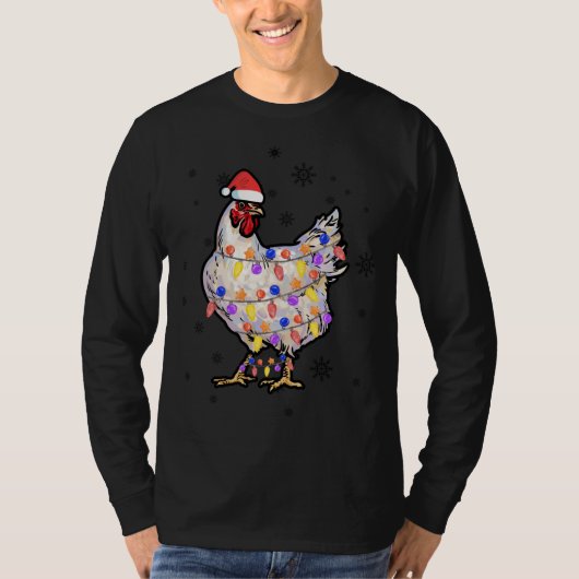 Kip Lichten met Santa Hoed Kerstmis Pyjama Fu T-shirt (Voorkant)