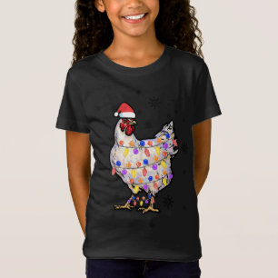 Kip Lichten met Santa Hoed Kerstmis Pyjama Fu T-shirt