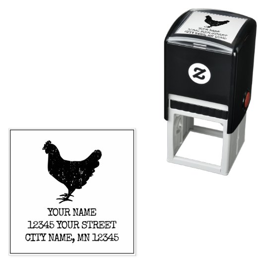 Kip logo zelf inkt retour adres stempels (In situ)