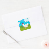 Kip loopt in een veld Stickers