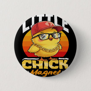 Kip Magnet Grappig Door Kip Cool Zingen Jongens Ronde Button 5,7 Cm
