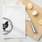 Kip mama decoratieve krans keukenhanddoek (Quarter Fold)