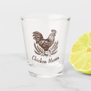 Kip Mama Pluimvee Eierboer Bruin Shot Glas