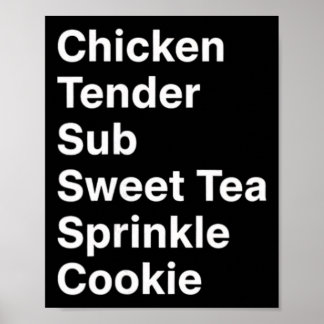 Kip, Menu Manifest Kip Tender Sub Zoete T Poster