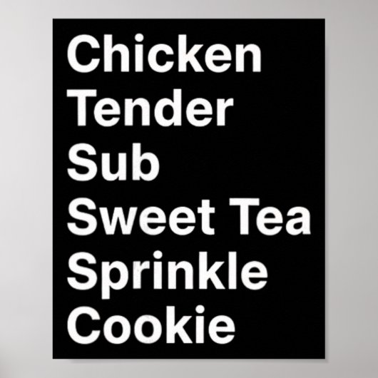 Kip, Menu Manifest Kip Tender Sub Zoete T Poster (Voorkant)