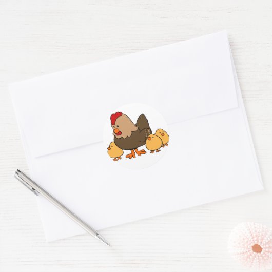Kip met Baby sticker (Envelop)
